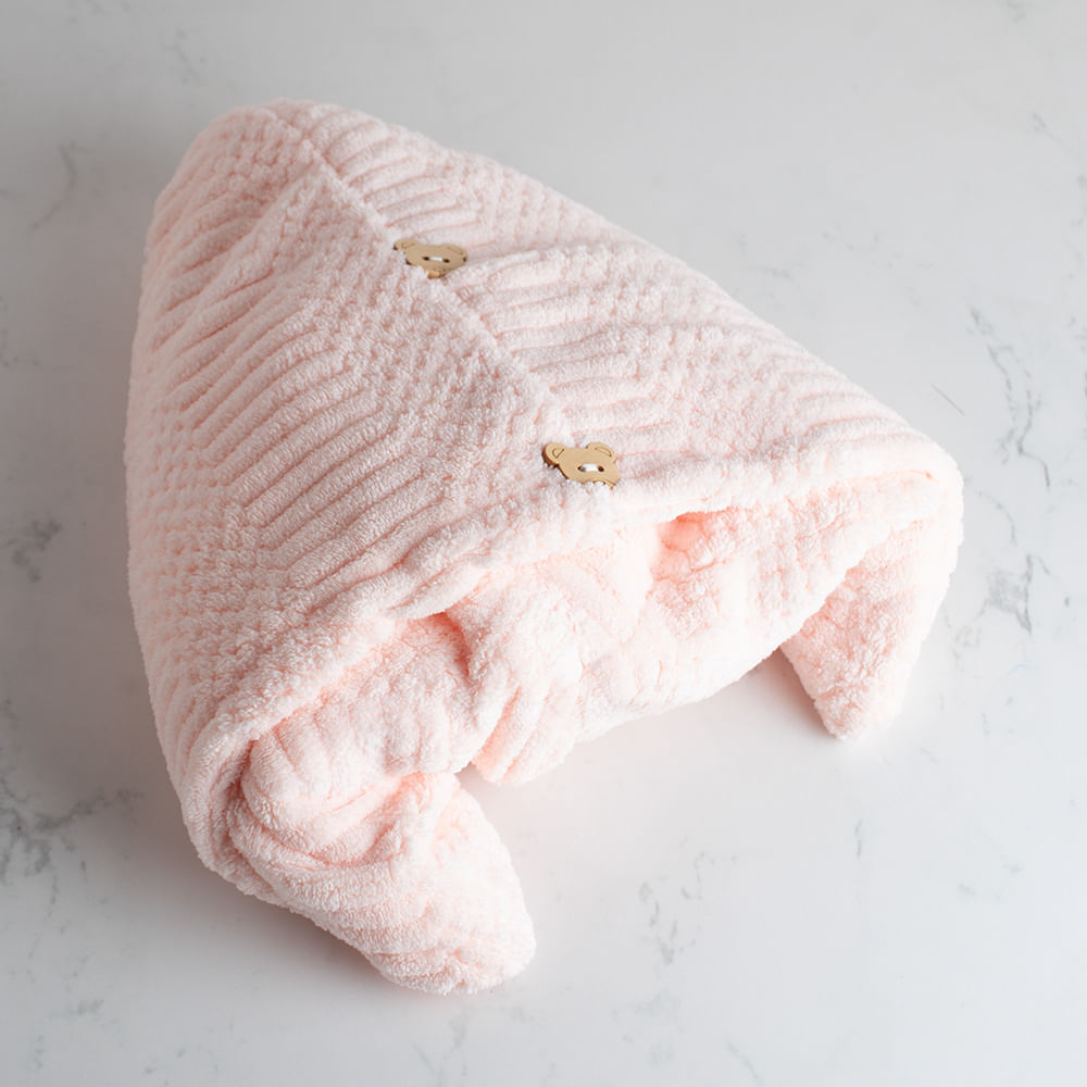 Toalla para Secado de Cabello de Textura Gruesa Rosa