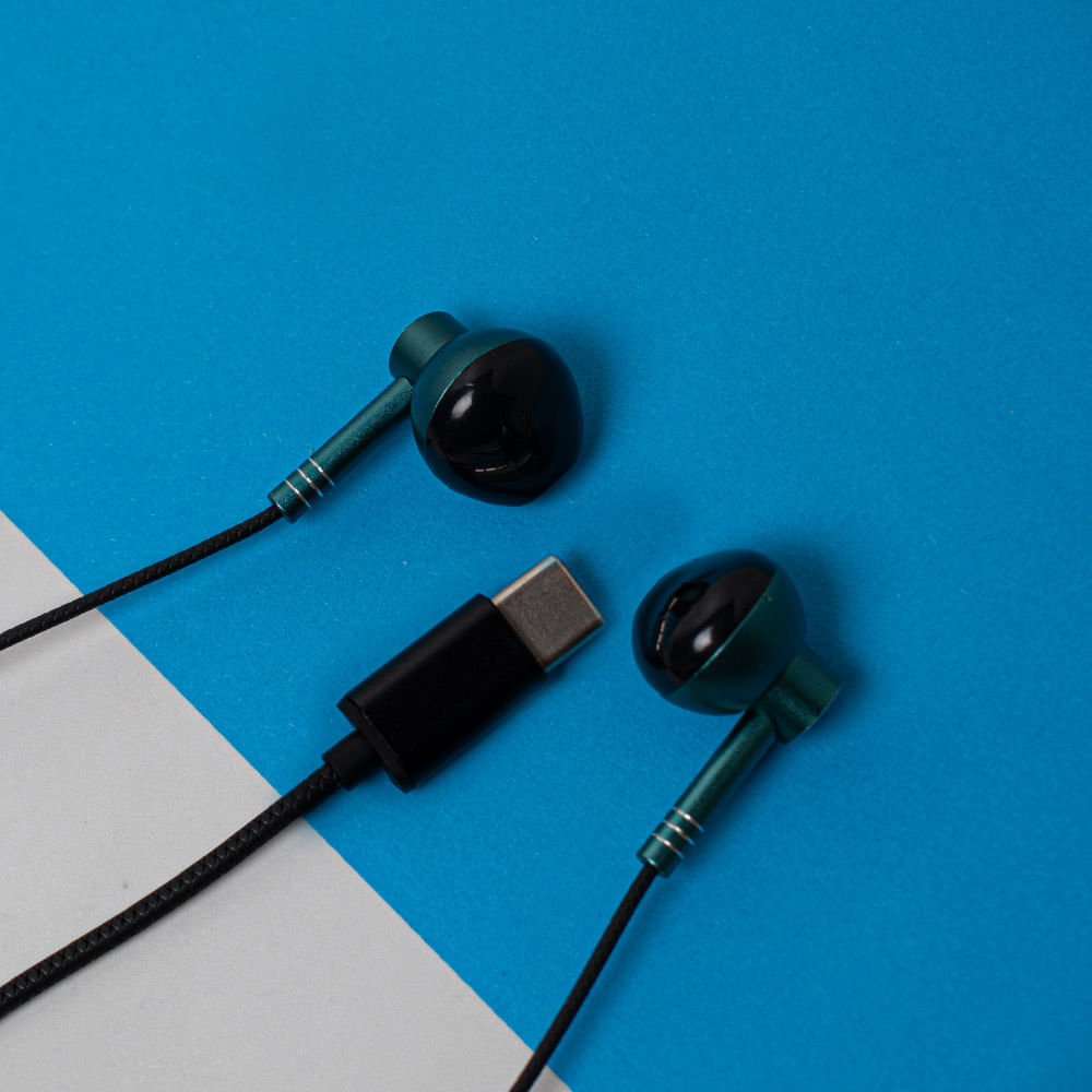 Auriculares Con Cable Con Conector Tipo C Verde