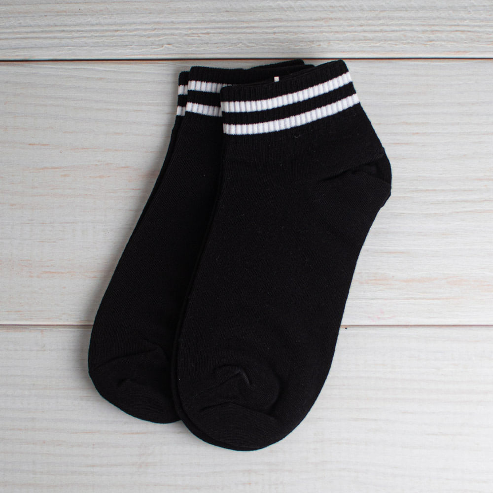 Pack De 2 Calcetines Bajos Mujer Estilo Preppy Negro