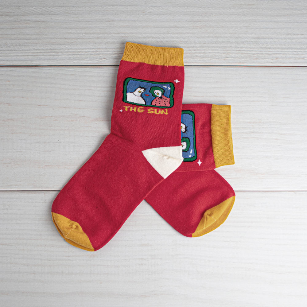 Figuras De Dibujos Animados Para Mujer Calcetines Mini Crew El Sol