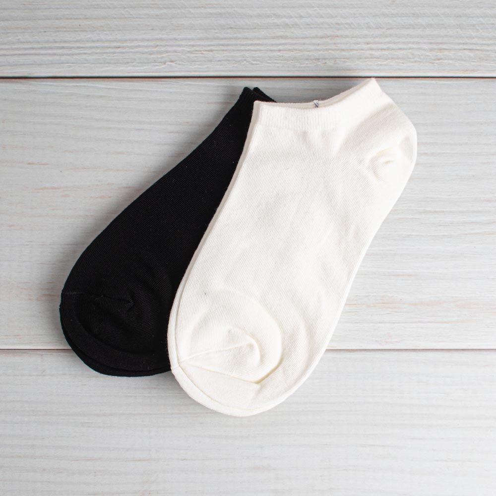 Calcetines Bajos Para Mujer 2 Pares Negro Y Blanco