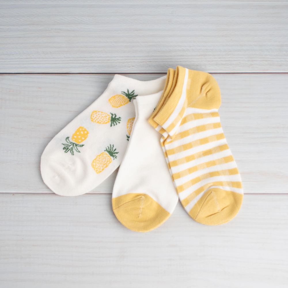 Calcetines Bajos De Mujer Serie Piña 3 Paresr