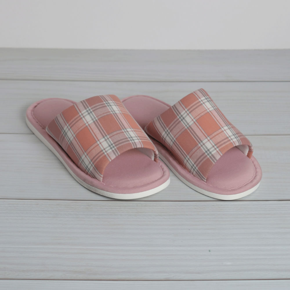 Pantuflas Cerrado Cuadros Mujer Rosa Talla 41-42