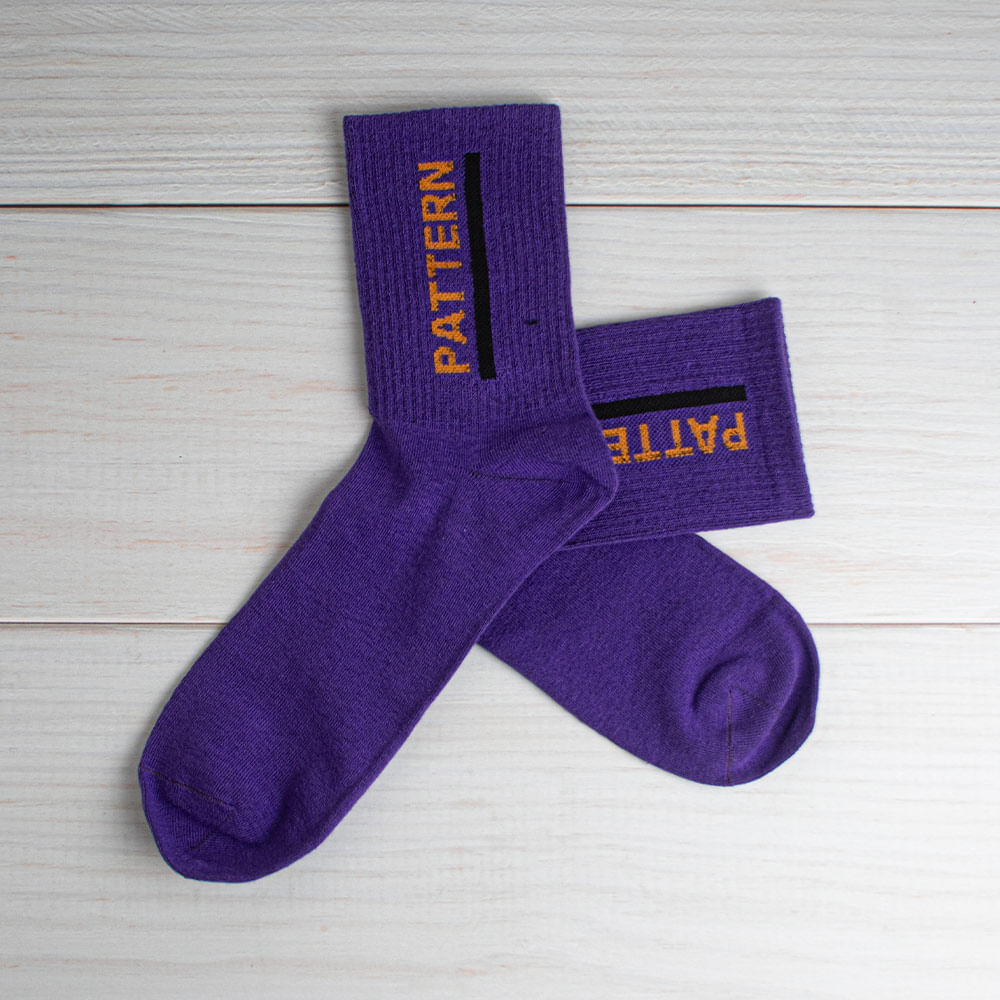 Calcetines Letter Mini Crew Para Hombre 1 Par Morado