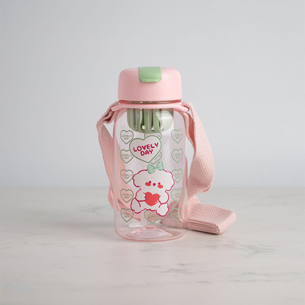 Linda Botella Animal Con Sorbete Rosa