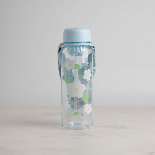 Botella De Agua Presentación Flor Con Sorbete Azul L