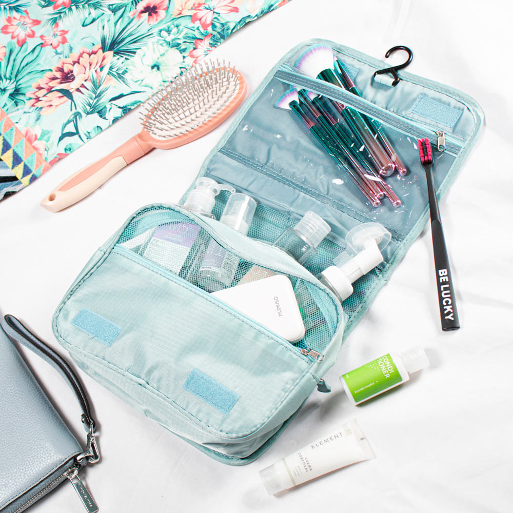 Toiletry Bag With Hanging Hook Blue