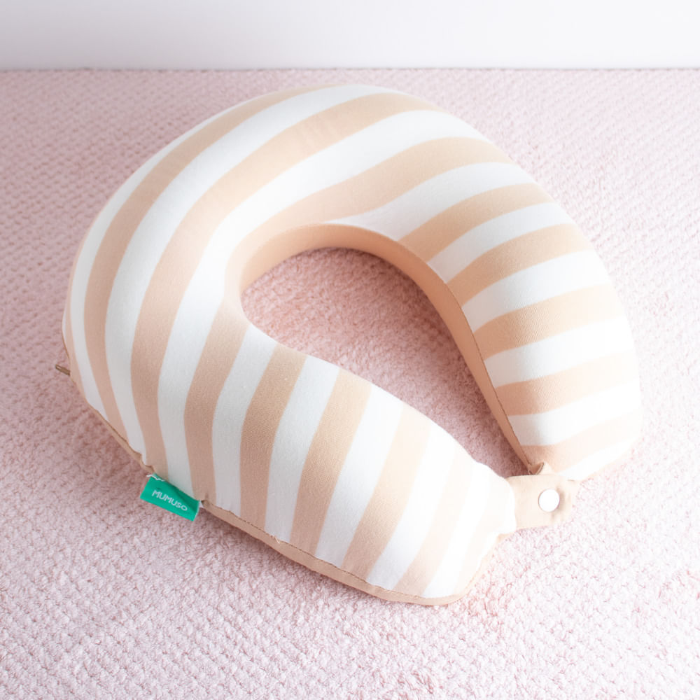Almohada para el Cuello de Espuma Rayas Caqui