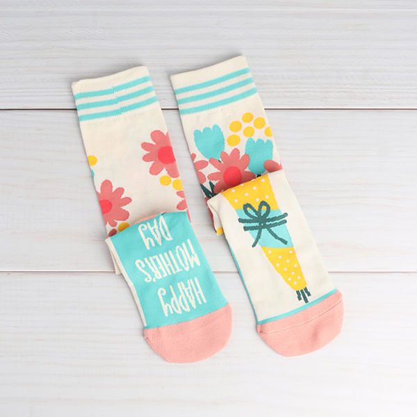 Calcetines Flower Crew Jacquard Weave 1 Par
