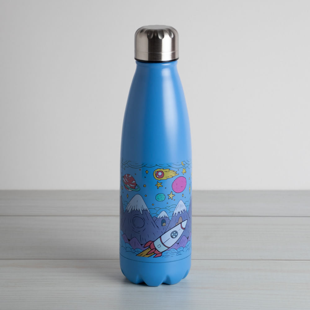 Botella De Agua Térmica Para Niños Viaje Interestelar 500 Ml Azul