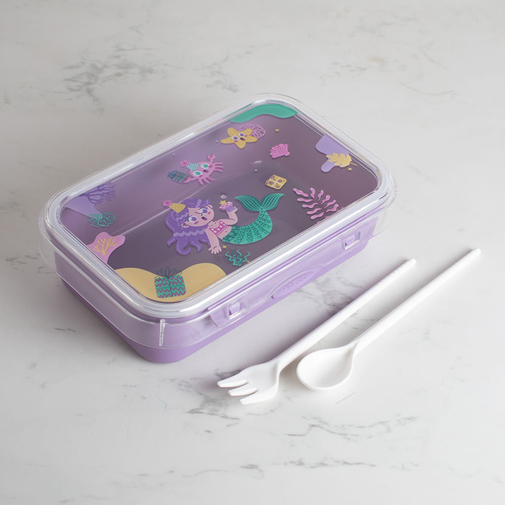 Lonchera Hermética Sirena 800 Ml Violeta