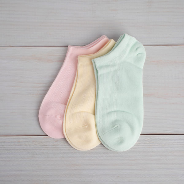 Calcetines De Corte Bajo Para Mujeres Rosa Amarillo Verde 3 Paquetes