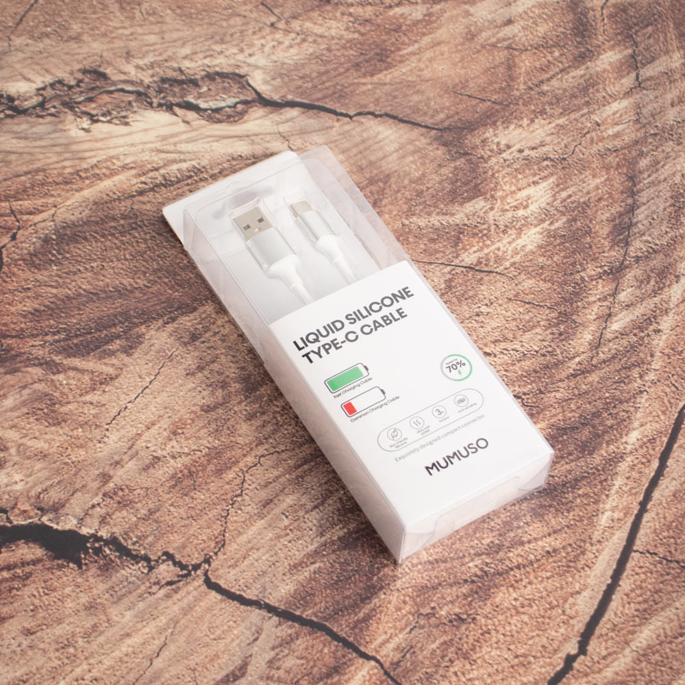 Cable Usb Tipo C De Silicona Líquida Blanco 2 M