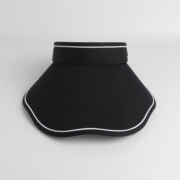 Headband Visor Hat With Wide Brim Black