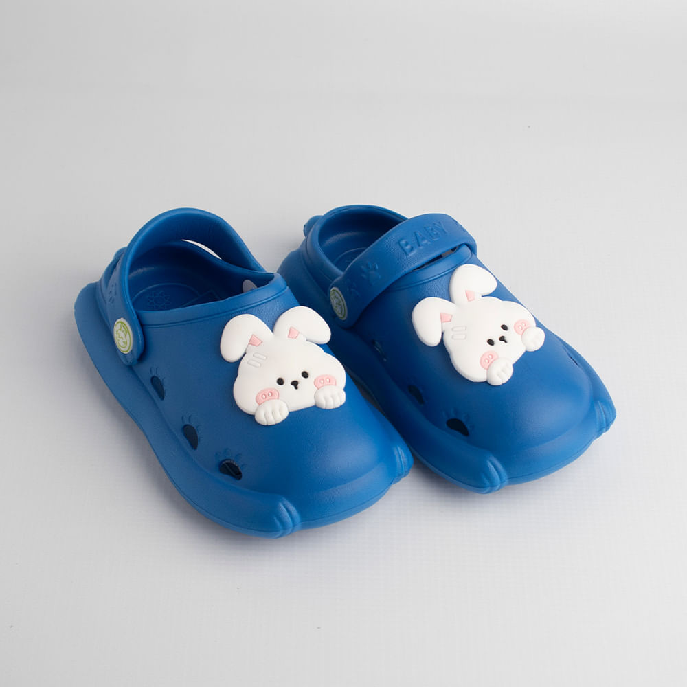 Lindo Zuecos De Jardín Conejo Para Niños Azul 23-24