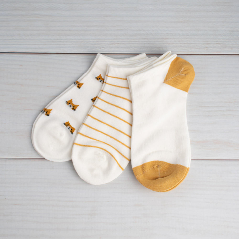 Calcetines Escocados Cat Mujer Pack De 3