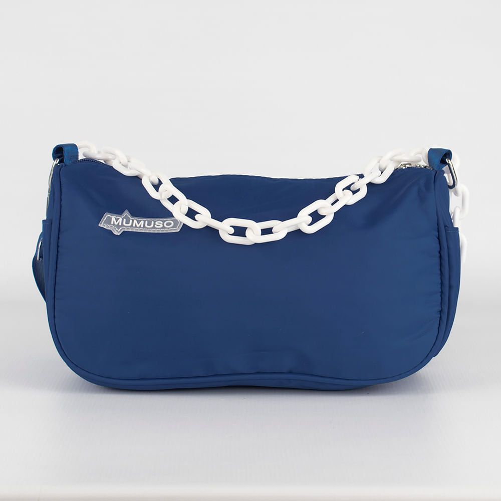 Bolso Bandolera Con Cadena Acrílica Azul
