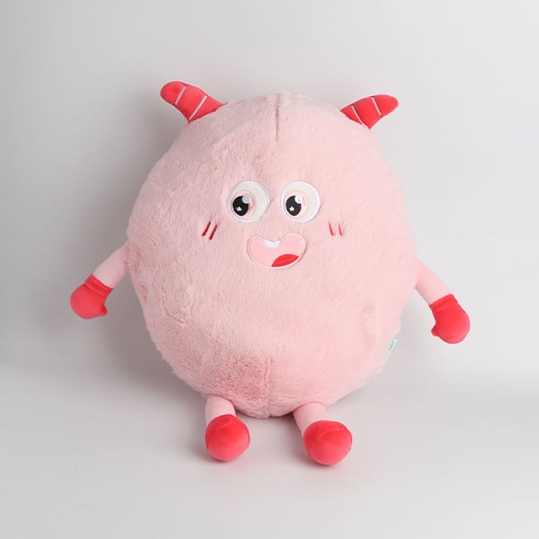 Almohada Calientamanos Pequeño Monstruo Rosa