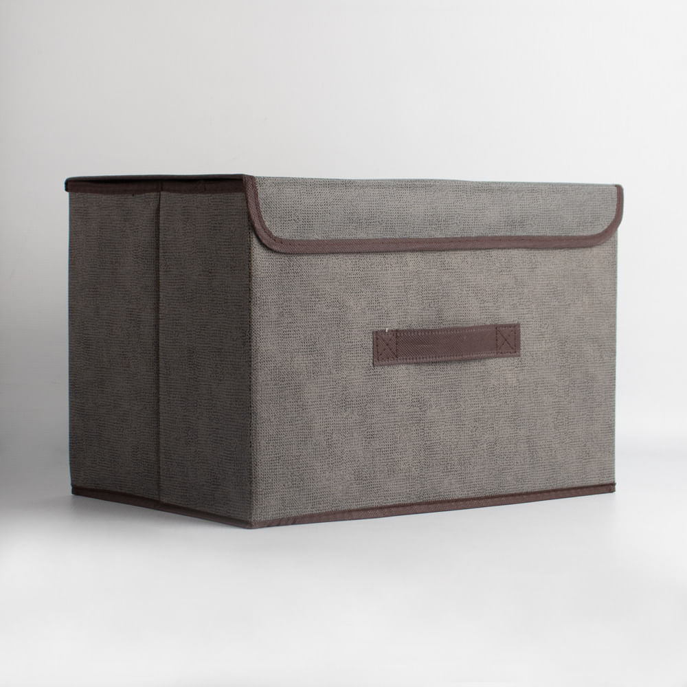 Contenedor De Almacenamiento Plegable Con Tapa Gris