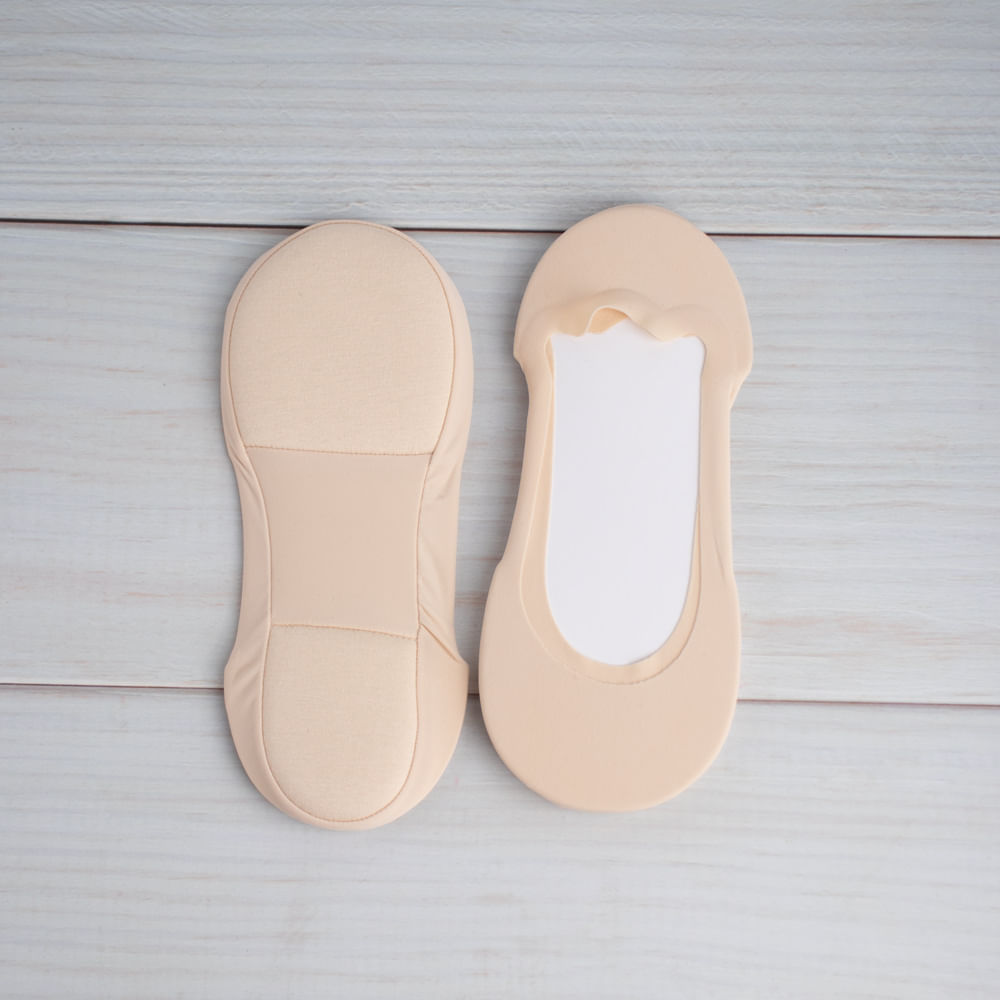 Calcetines No Show Anti-Drop Mujer 2 Pares Color Piel