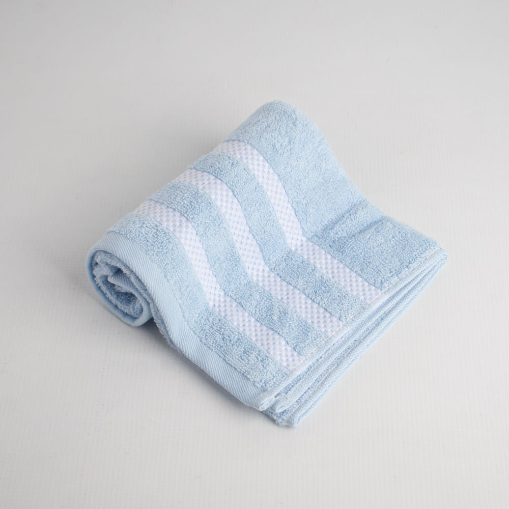 Toalla Facial Rayas Azul Claro