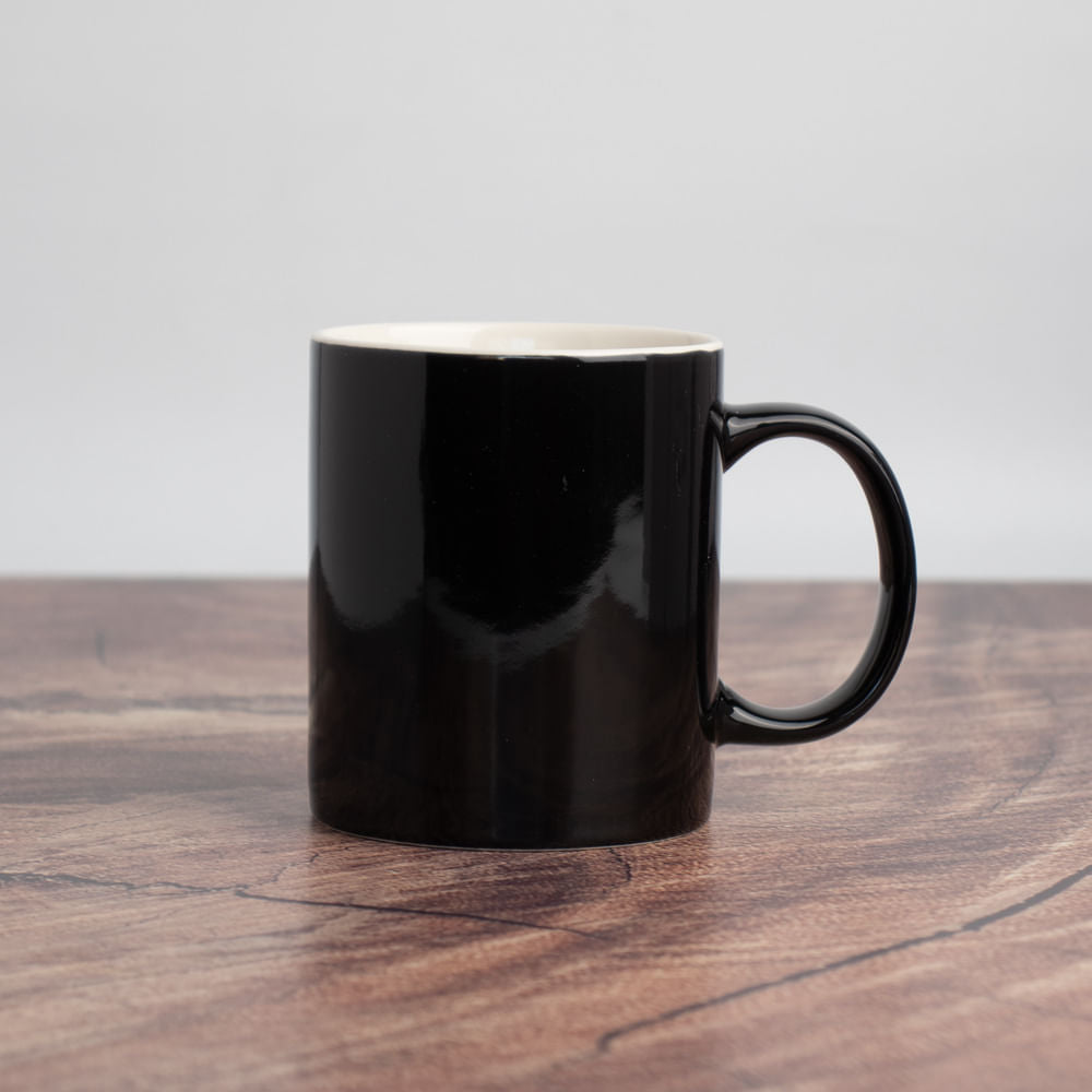 Taza Café Cerámica Negro 360 Ml
