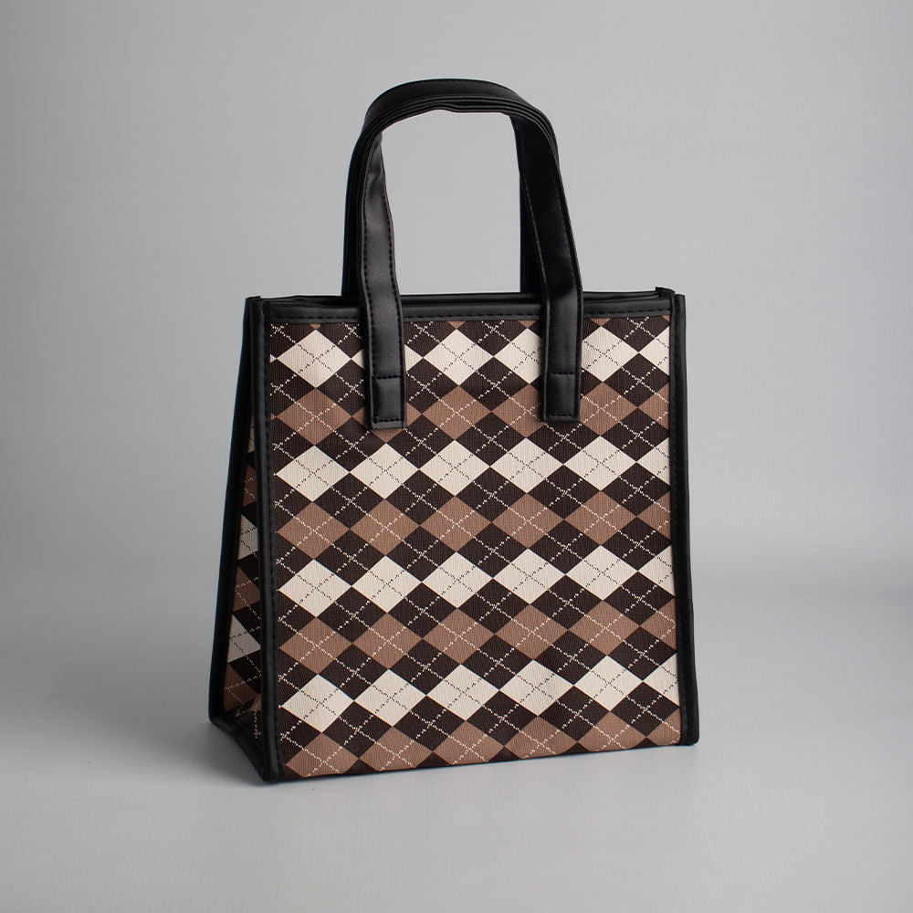 Bolso A Cuadros Camel