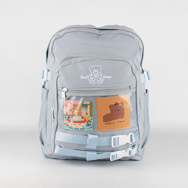 Mochila Bordada Osito Azul
