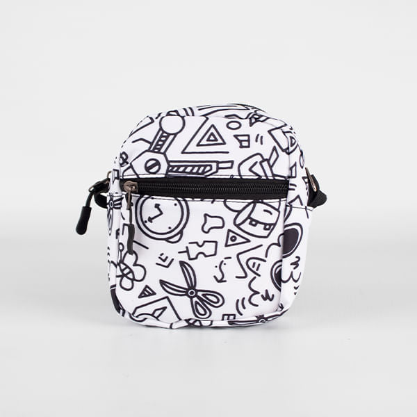 Bolso Crossbody Con Graffiti Negro