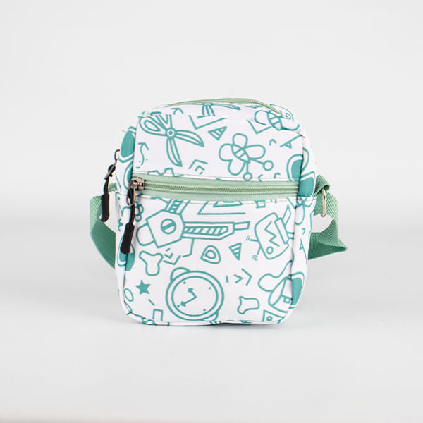 Bolso Crossbody Con Graffiti Verde