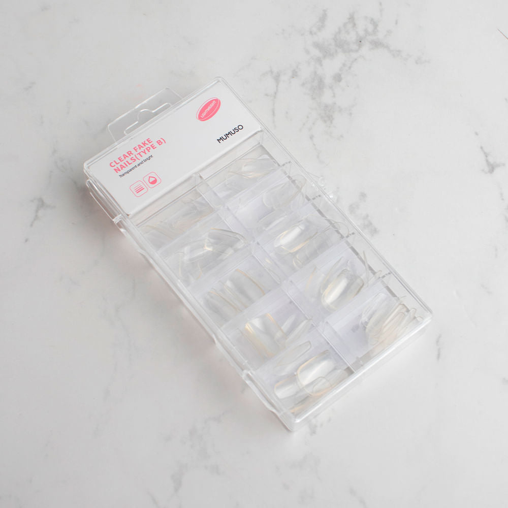 Uñas Postizas Cortas Transparentes Tipo B