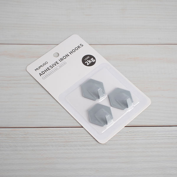 Ganchos De Hierro Adhesivos Geométrico 3-Pack