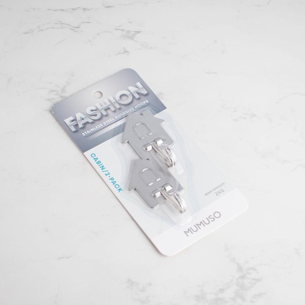 Ganchos Adhesivos De Acero Inoxidable 2 Pack