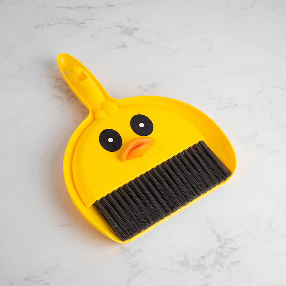 Kit De Escoba Y Recogedor De Sobremesa Pato De Dibujos Animados Amarillo