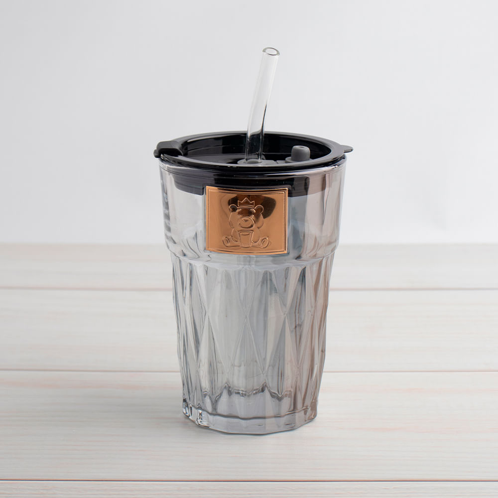 Vaso De Café Diamante Con Sorbete Negro 420 Ml