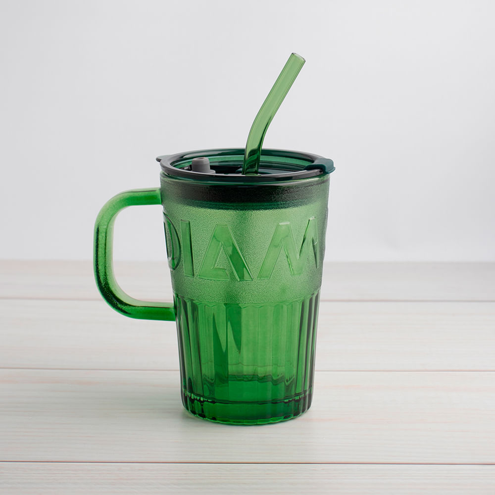 Taza De Café Diamantes Con Sorbete Verde 450 Ml