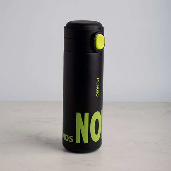 Botella De Agua Isotérmica Con Tapa Negra 450 Ml