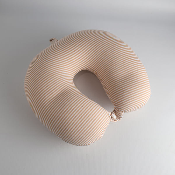 Almohada Cervical Portátil Caqui Y Blanco