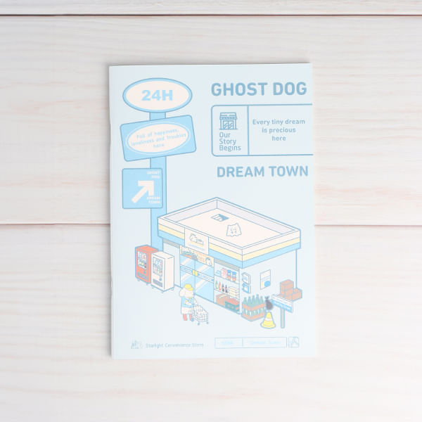 Cuaderno A5 Con Grapas Perro Fantasma Ciudad De Ensueño Azul