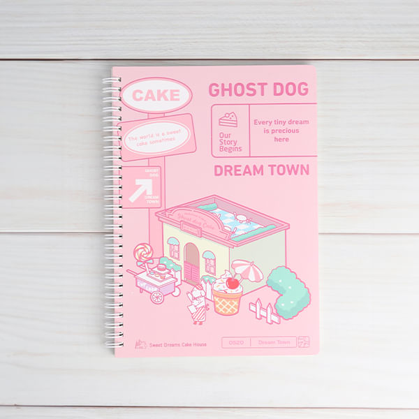 Cuaderno Espiral B5 Perro Fantasma Ciudad De Ensueño Rosaz