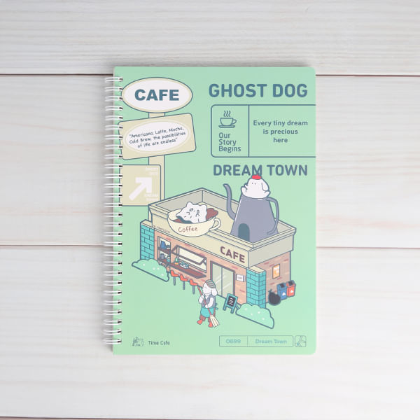Cuaderno Espiral B5 Perro Fantasma Ciudad De Ensueño Verdeu