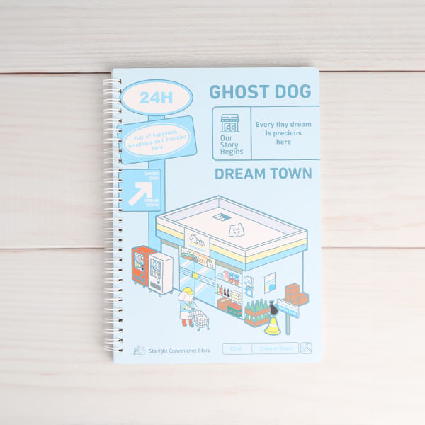 Cuaderno Espiral B5 Perro Fantasma Ciudad De Ensueño Azul