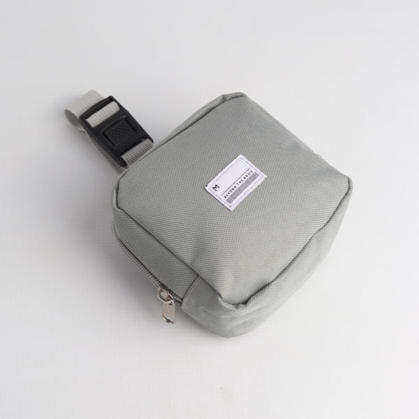 Monedero Portatil Con Hebilla Y Correa Gris