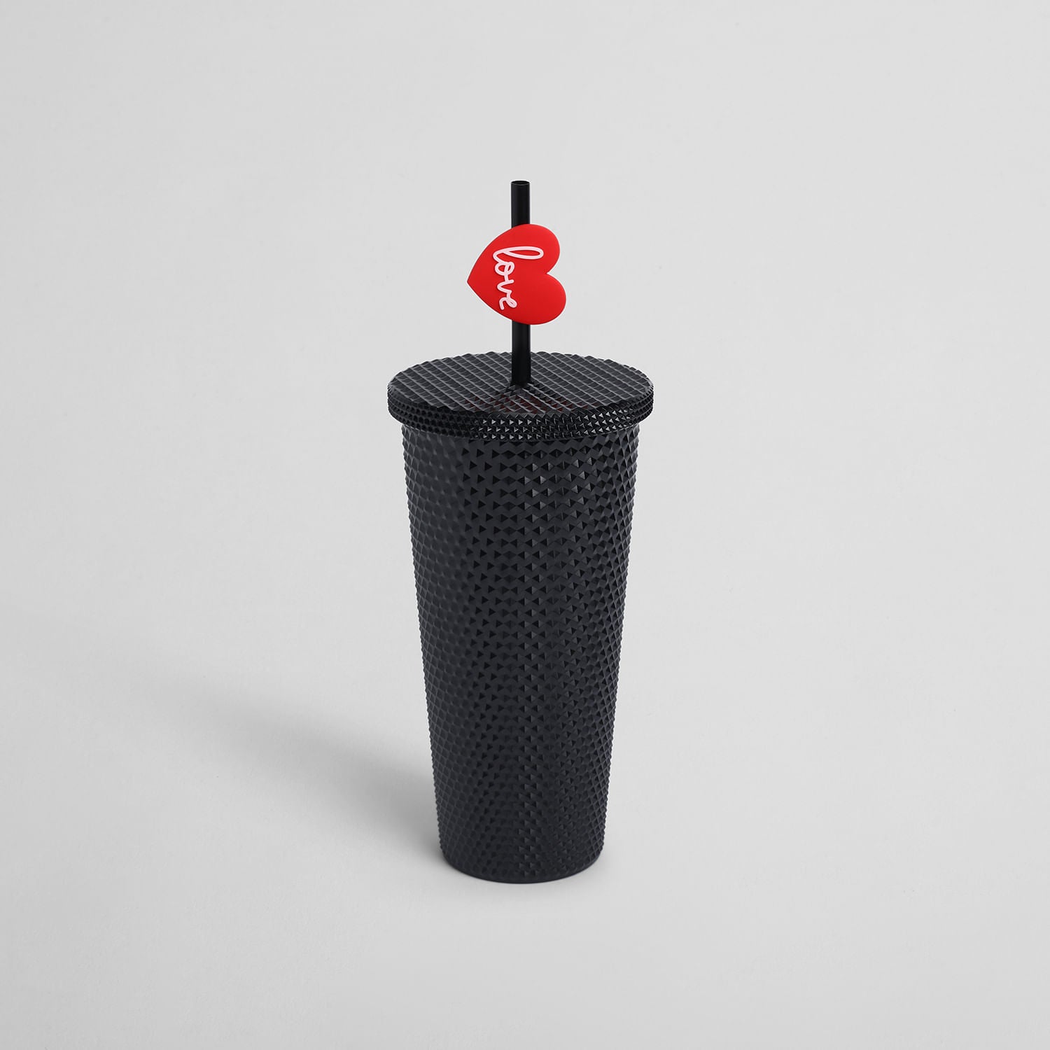 Vaso con Tapa y Sorbete Negro 700 ml