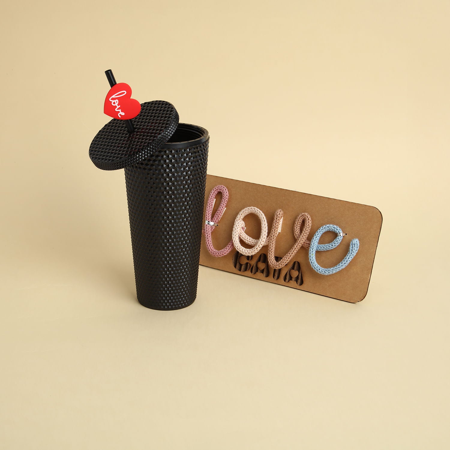 Vaso con Tapa y Sorbete Negro 700 ml