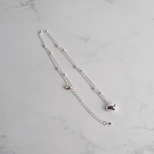 Collar con Dije Corazón Plateado