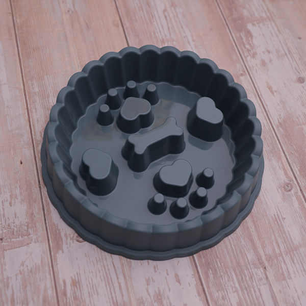 Plato Come Lento para Mascotas Azul