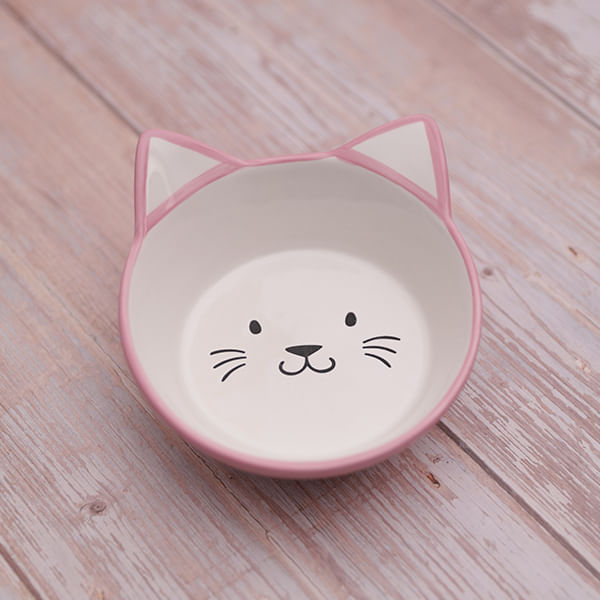 Plato de Cerámica para Gatos Rosa
