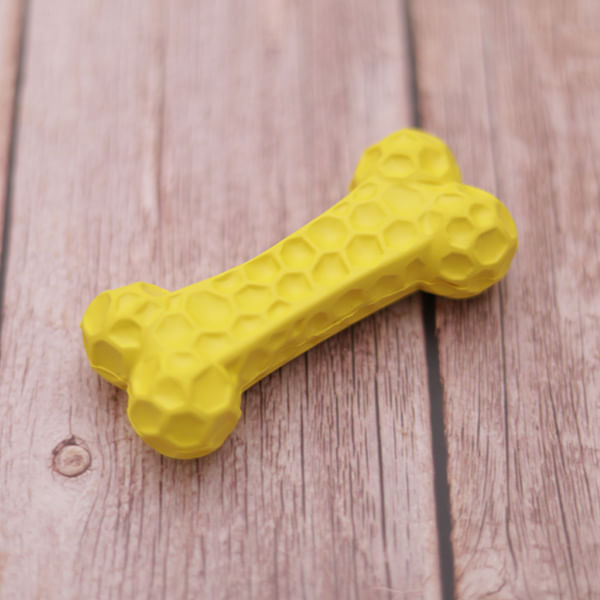 Hueso de caucho natural para masticar amarillo