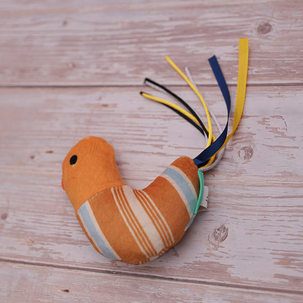 Juguete pájaro naranja de peluche para mascotas